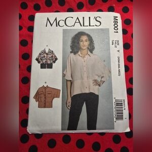 New Uncut McCalls (Xsm Sm Md) Top Sewing Pattern